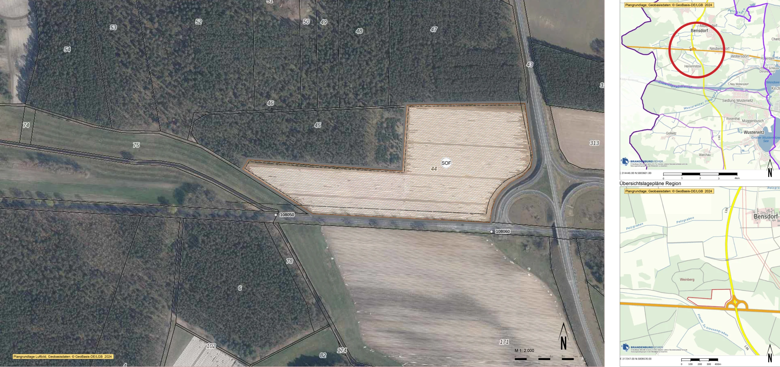 Projektübersicht Solarpark Bensdorf Projektübersicht Solarpark Bensdorf mit geplanter Freiflächenanlage