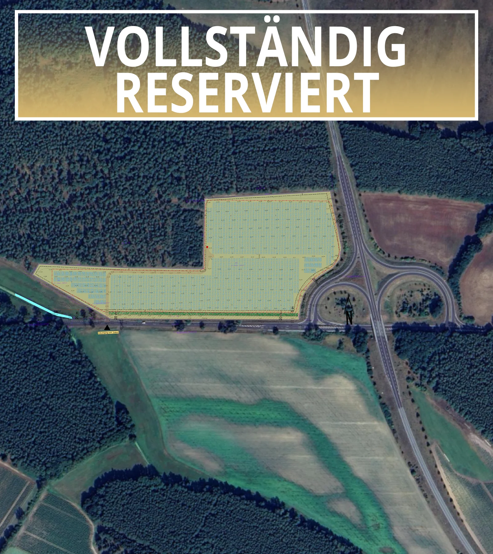 Vollständig Reserviert Bensdorf G&P Vorlage Solarpark Bensdorf vollständig reserviert – Planungsaufnahme der PV-Freiflächenanlage von Grötsch & Partner in Brandenburg