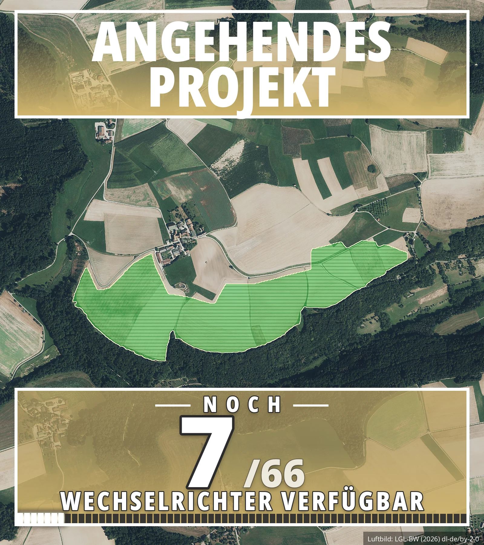 Solarpark Mulfingen I: noch 7 von 66 Wechselrichtern verfügbar – PV-Freiflächenanlage von Grötsch & Partner in Baden-Württemberg